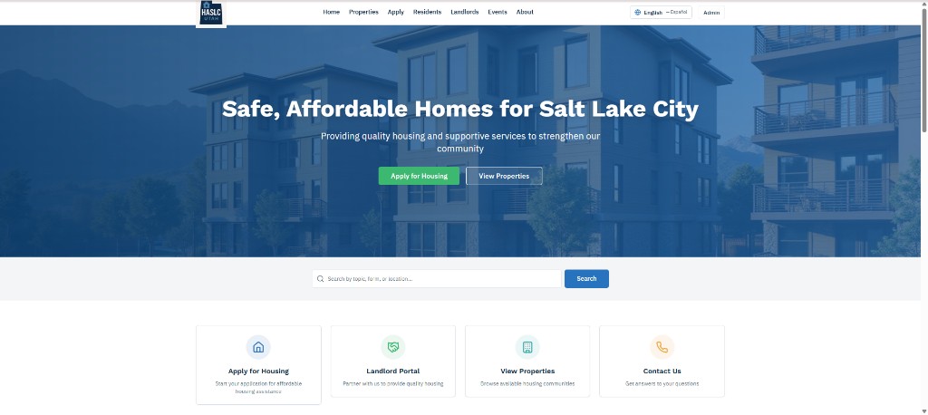 Housing Authority of Salt Lake City website preview